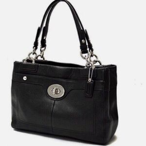 Coach “Penelope” Pebbled Black Leather bag F16531